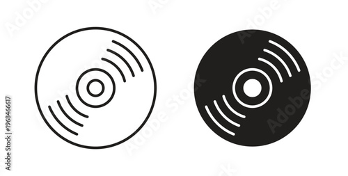 Vinyl icon in line design. Editable stroke icon.