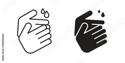 Wash your hands icon in line design. Editable stroke icon.