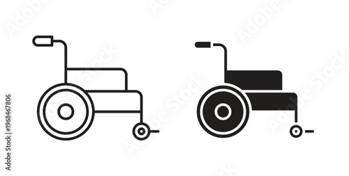 Wheelchair icon in line design. Editable stroke icon.