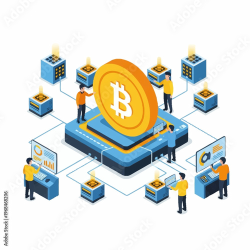 Isometric Bitcoin Mining and Cryptocurrency Exchange Network.