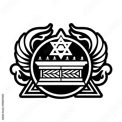 A solid style icon of ark covenant tattoo