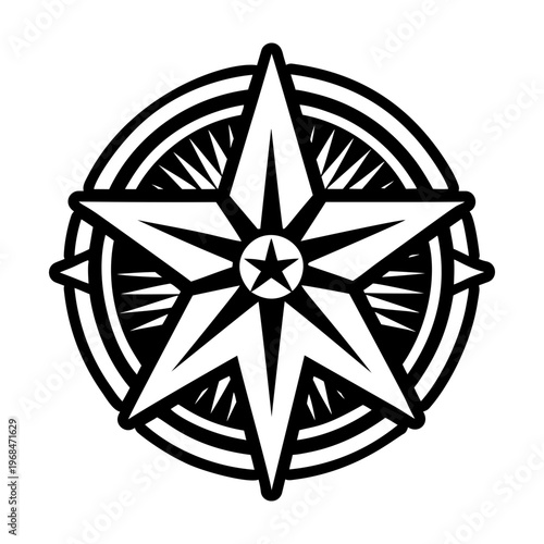 A solid style icon of morning star symbol
