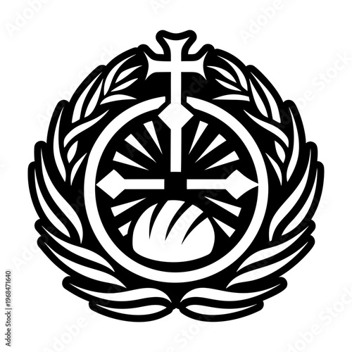 A glyph style icon of eucharist tattoo