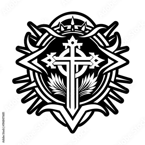 A solid style icon of calvary cross symbol