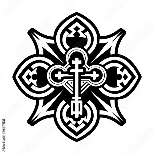 A solid style icon of holy key symbol