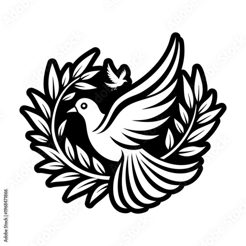 A glyph style icon of holy spirit tattoo