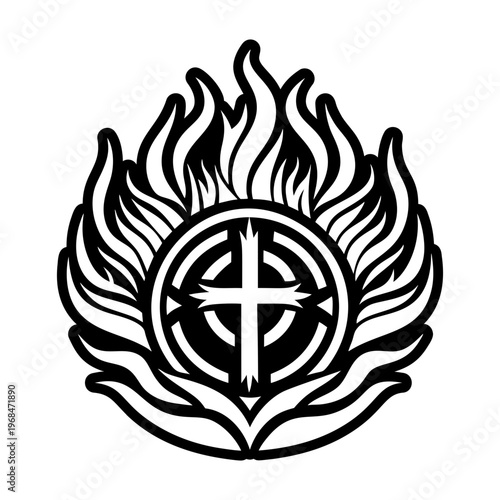 A glyph style icon of eternal fire symbol