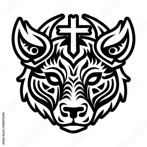 A filled style icon of holy animal tattoo