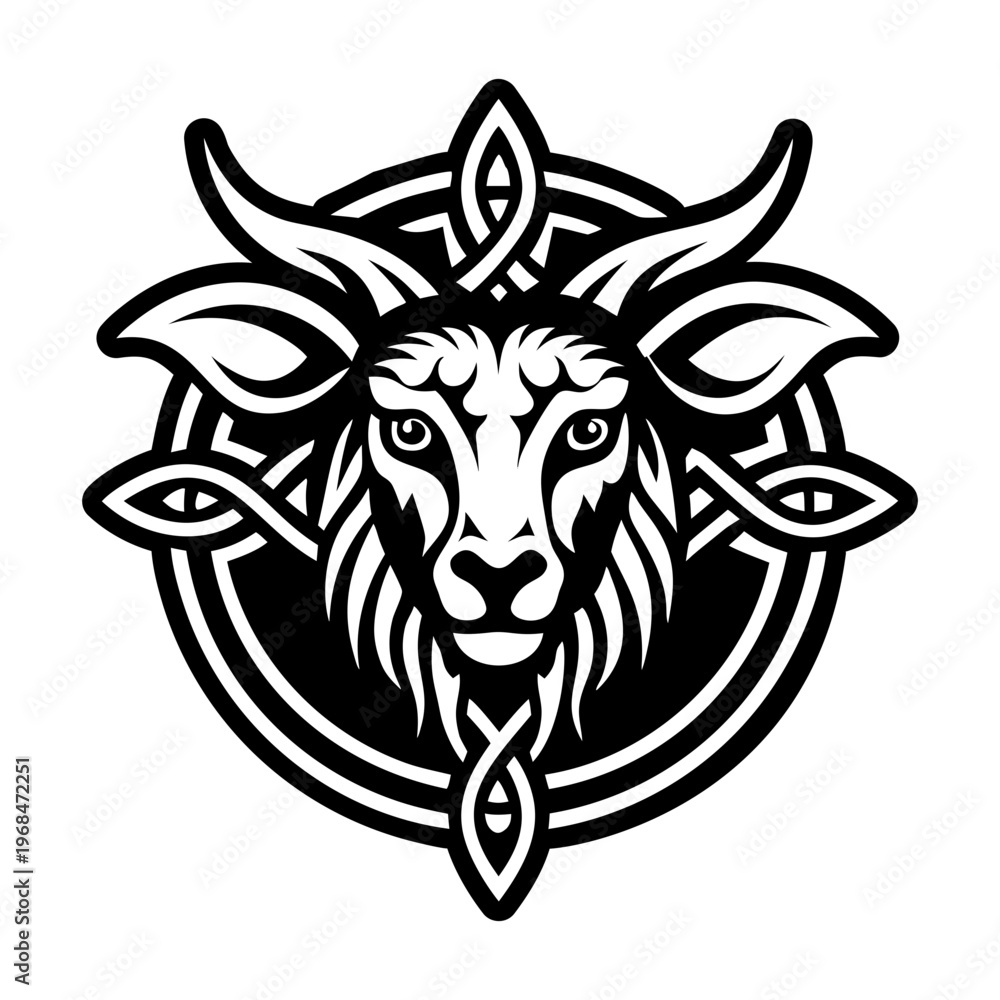 Fototapeta premium A solid style icon of lamb head symbol