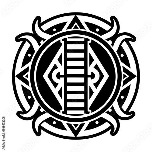 A solid style icon of holy ladder tattoo