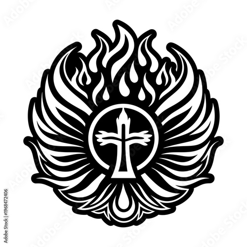 A glyph style icon of holy flame tattoo
