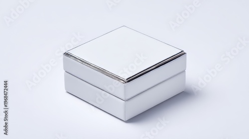 White box designed for small jewelry or accessories, isolated product shot on white