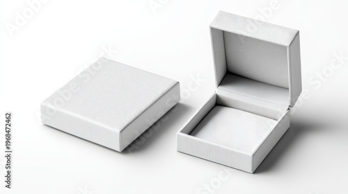 White box designed for small jewelry or accessories, isolated product shot on white