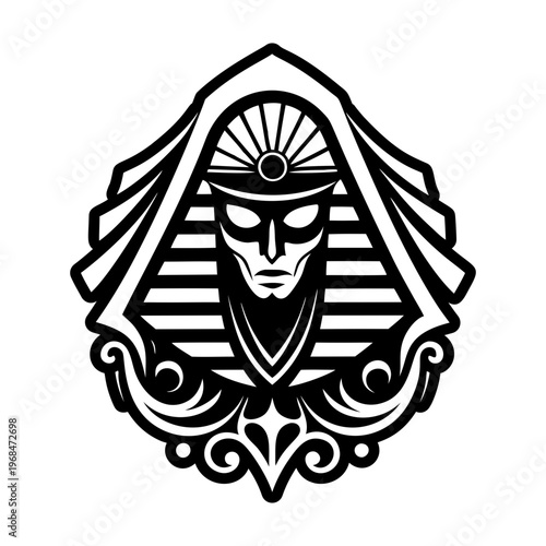 A solid style icon of veil tattoo