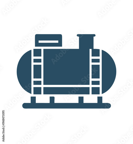 Industrial storage tank silhouette for fuel gas or liquid storage in energy sector design