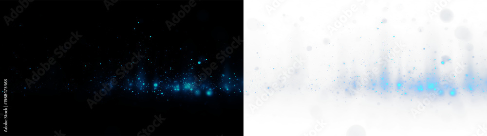 Obraz premium Design of blue and white abstract shapes on a transparent background for creative projects and digital art