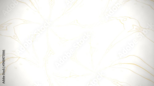 Thousands of fine golden silk threads woven into an intricate fractal pattern on white paper. 