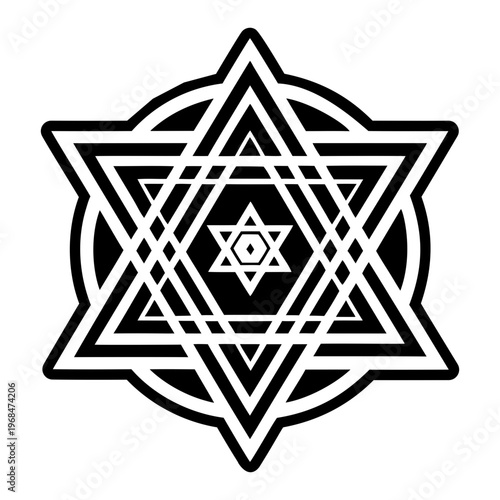 A glyph style icon of hebrew symbol