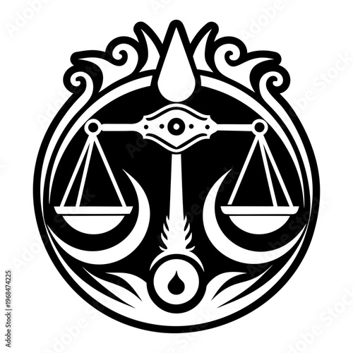 A solid style icon of balance symbol