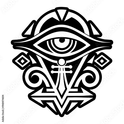 A filled style icon of oracle eye tattoo