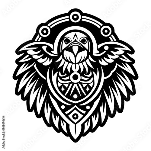 A solid style icon of raven symbol