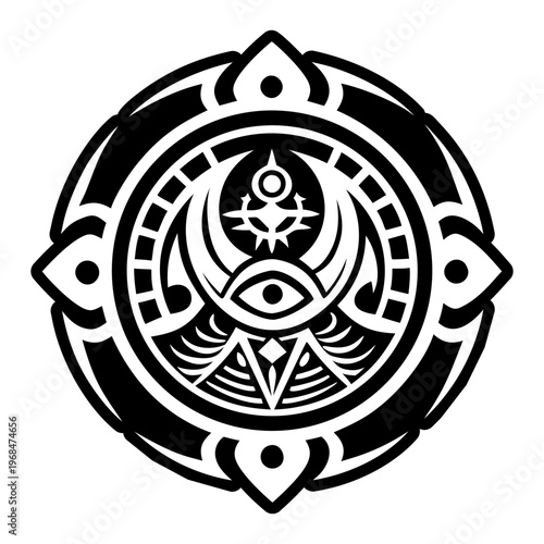 A glyph style icon of soul vision symbol