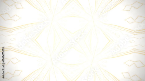 Thousands of sharp golden geometric crystals growing in an infinite fractal formation on premium white paper. 
