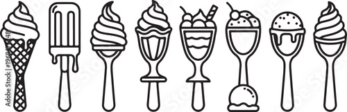 Minimalist line drawings of various chairs in monochrome style Vector