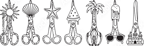 A collection of whimsical and diverse cartoon characters on bicycles Vector