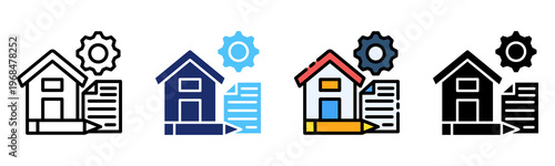 Property Management Icon Multiple Style Collection Set 