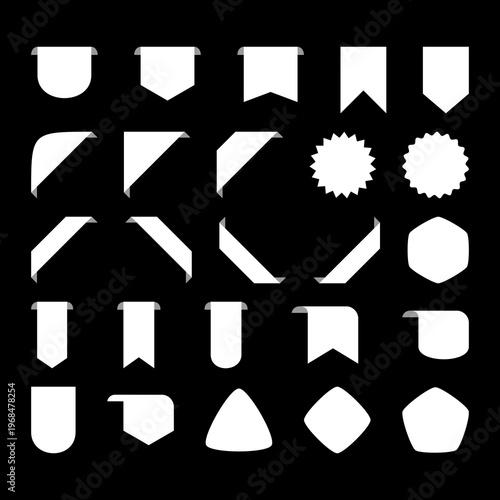 Sale sticks icons set isolated on black background