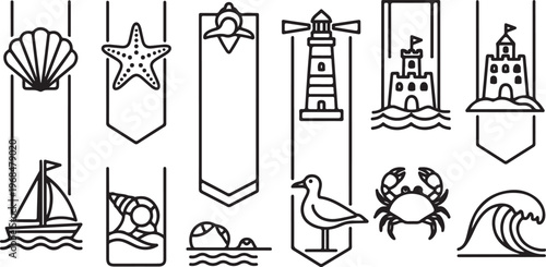 A collection of various artistic and decorative objects on display Vector