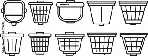 A collection of ten different types of vases in various shapes and designs Vector