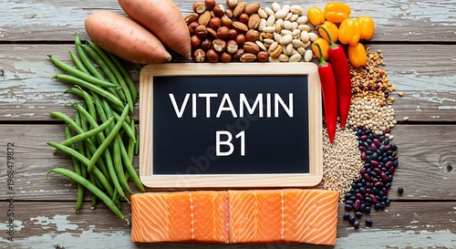 vitamin b1 sources with chalkboard label