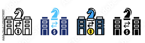 Building Strategy Icon Multiple Style Collection Set 