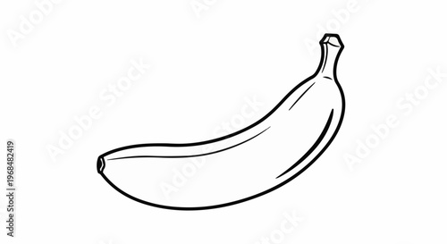 A simple line drawing of a single ripe banana