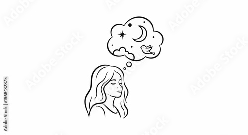 A woman dreams of the night sky and flying