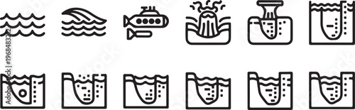 A series of icons depicting the evolution of human technology and transportation Vector