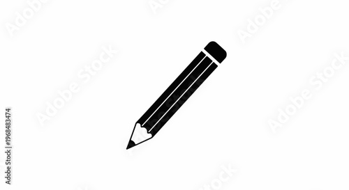A simple black and white illustration of a writing utensil on a plain background