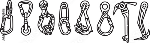 Collection of handbag and bag line drawings in various styles Vector