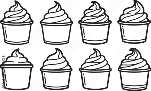 Set of cartoon barrels with different lid styles and patterns Vector