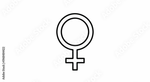 A simple black outline of the female gender symbol on a white background