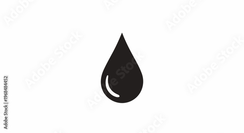 A simple black water drop icon with a white highlight