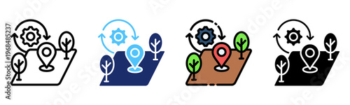 Land Development Icon Multiple Style Collection Set 