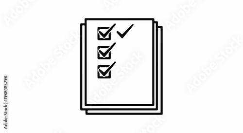 A stack of papers with three items checked off on the top one