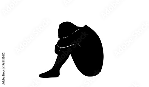 Minimal Sad Person Icon – Mental Health Emotion Outline Vector Symbol