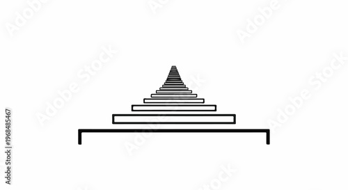 Abstract linear staircase leading to a vanishing point in an optical illusion