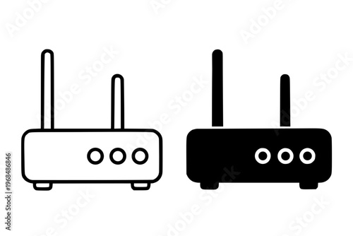Wifi router vector icon, outline and silhouette, for technology design, isolated on transparent background PNG