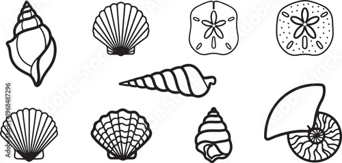 A collection of nine different types of buttons with varying shapes and designs Vector