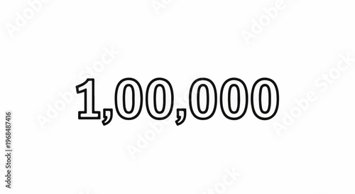 A bold outline of the number one million, presented on a white background